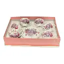 JUEGO DE TAZAS Y PLATOS ROSAS 12PCS PORCELANA
