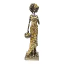 AFRICANA DECOR DORADA POLIRESINA 8.5X7X32CM