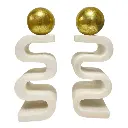 FIGURA ABSTRACTA DECOR PIEDRA DE CUARZO/DORADO 8X6X23CM