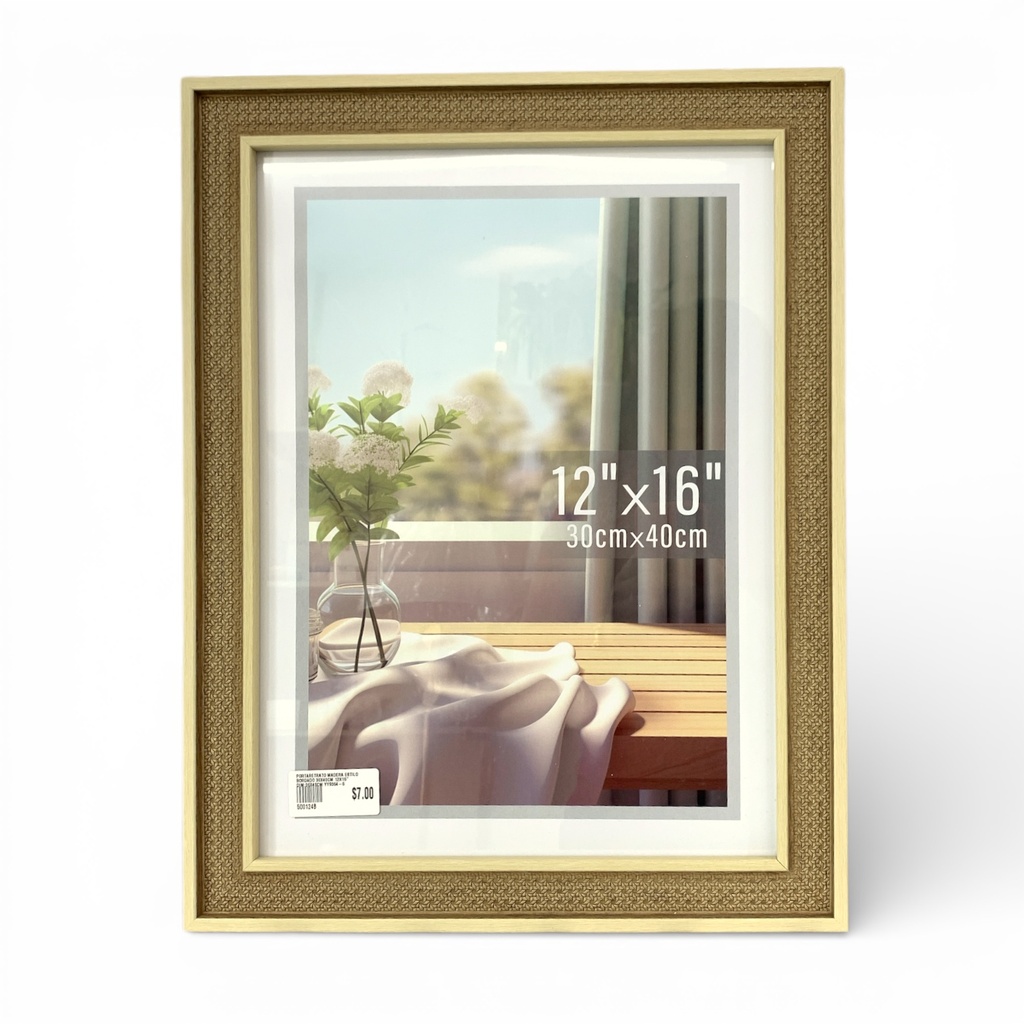 PORTARETRATO MADERA ESTILO BORDADO 30X40CM 12X16" DIM:36X46CM YY9364-6