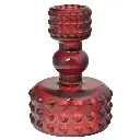 CANDELABRO DE VIDRIO ROJO REF:HM1187 7X10CM