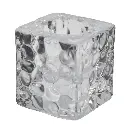 CANDELABRO DE VIDRIO CUBO HIELO REF:ES27906 4X4X4CM