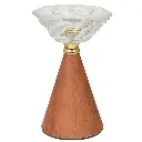 CANDELABRO VIDRIO BASE/MADERA REF:ES27828 8X16CM