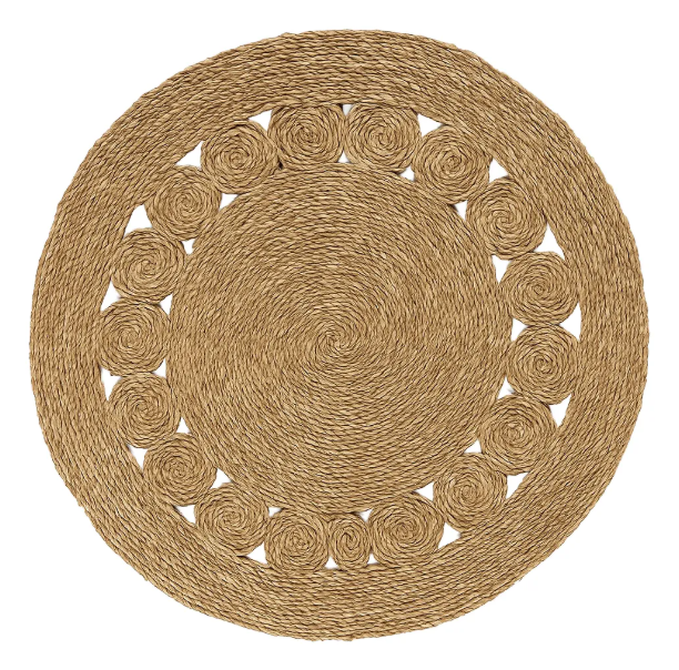 Alfombra tejida de yute rústica 150cm