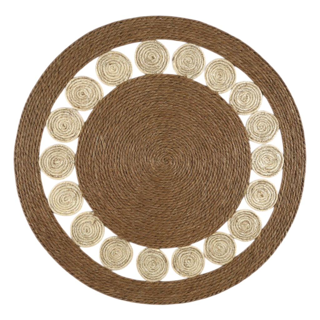 ALFOMBRA TEJIDA YUTE RUSTICA DIAMETRO 120CM 