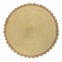 INDIVIDUAL REDONDO CAQUI TEJIDO YUTE RUSTICO 38CM C/U