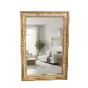 ESPEJO METALICO MARCO DE MADERA NATURAL 61X89X4CM