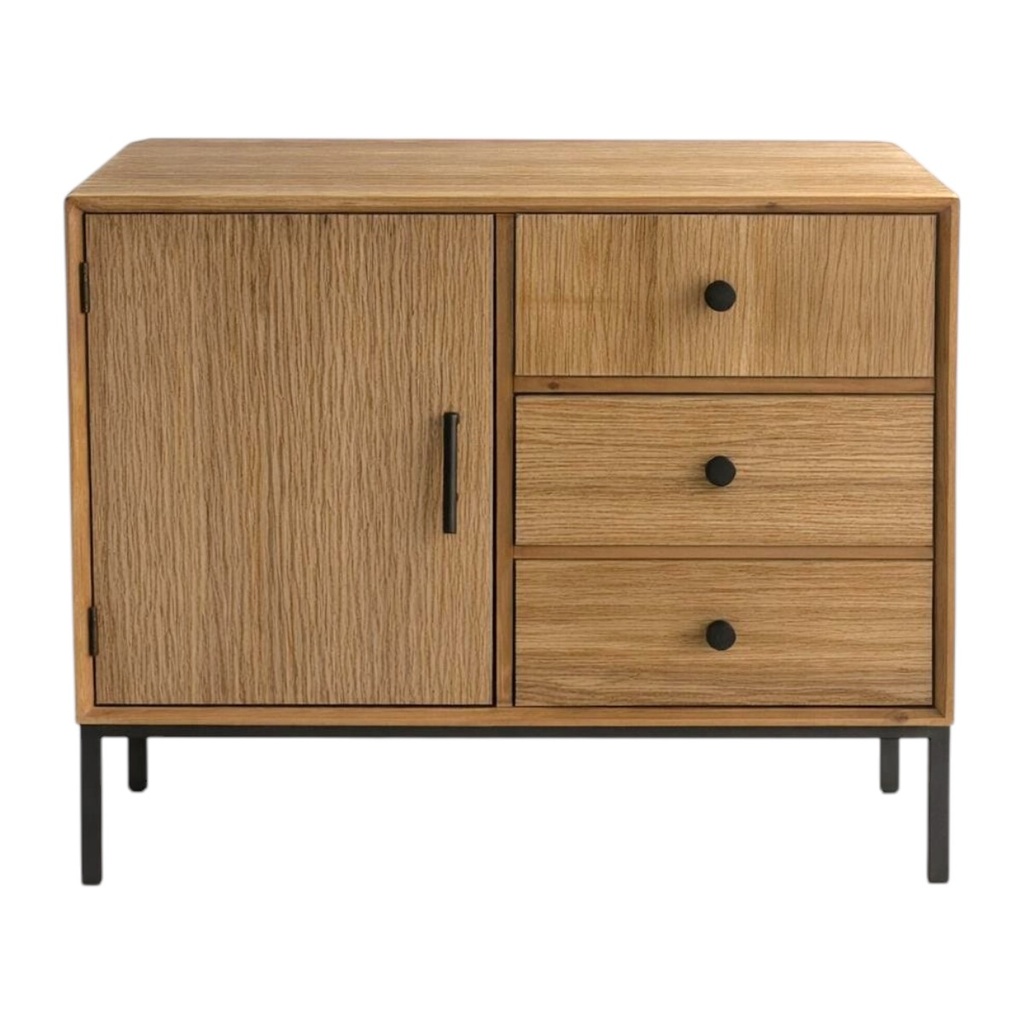 BUFETERA DE MADERA BASES METALICAS 80X40X81CM