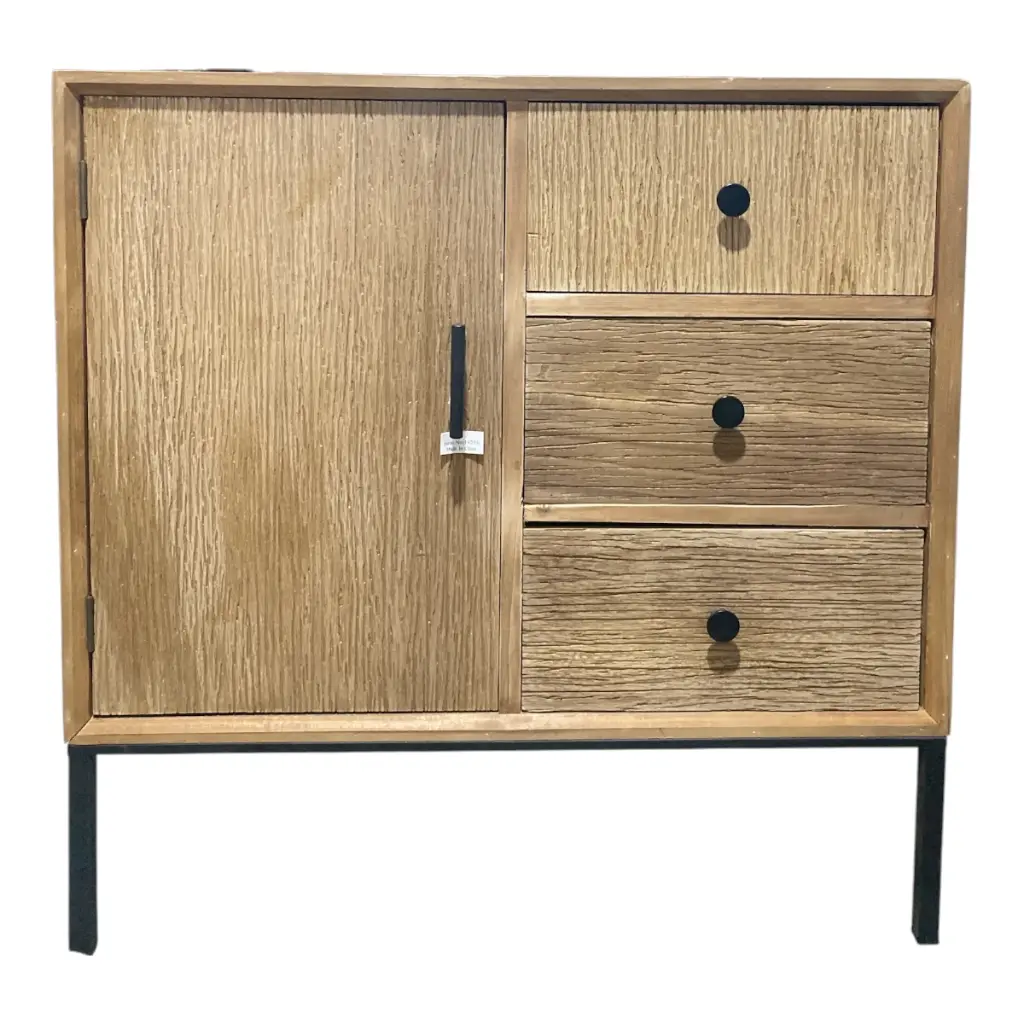 BUFETERA DE MADERA BASES METALICAS 80X40X81CM