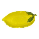 BANDEJA FORMA DE LIMON DE CERAMICA 25X17X3CM