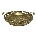 BANDEJA METALICA ENVEJECIDA DORADA 43X10CM