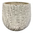 MACETA CERAMICA/FIBRA TEXTURA DE HONDAS 36X32CM