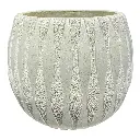 MACETA CERAMICA/FIBRA BEIGE CON TEXTURA 37X34CM