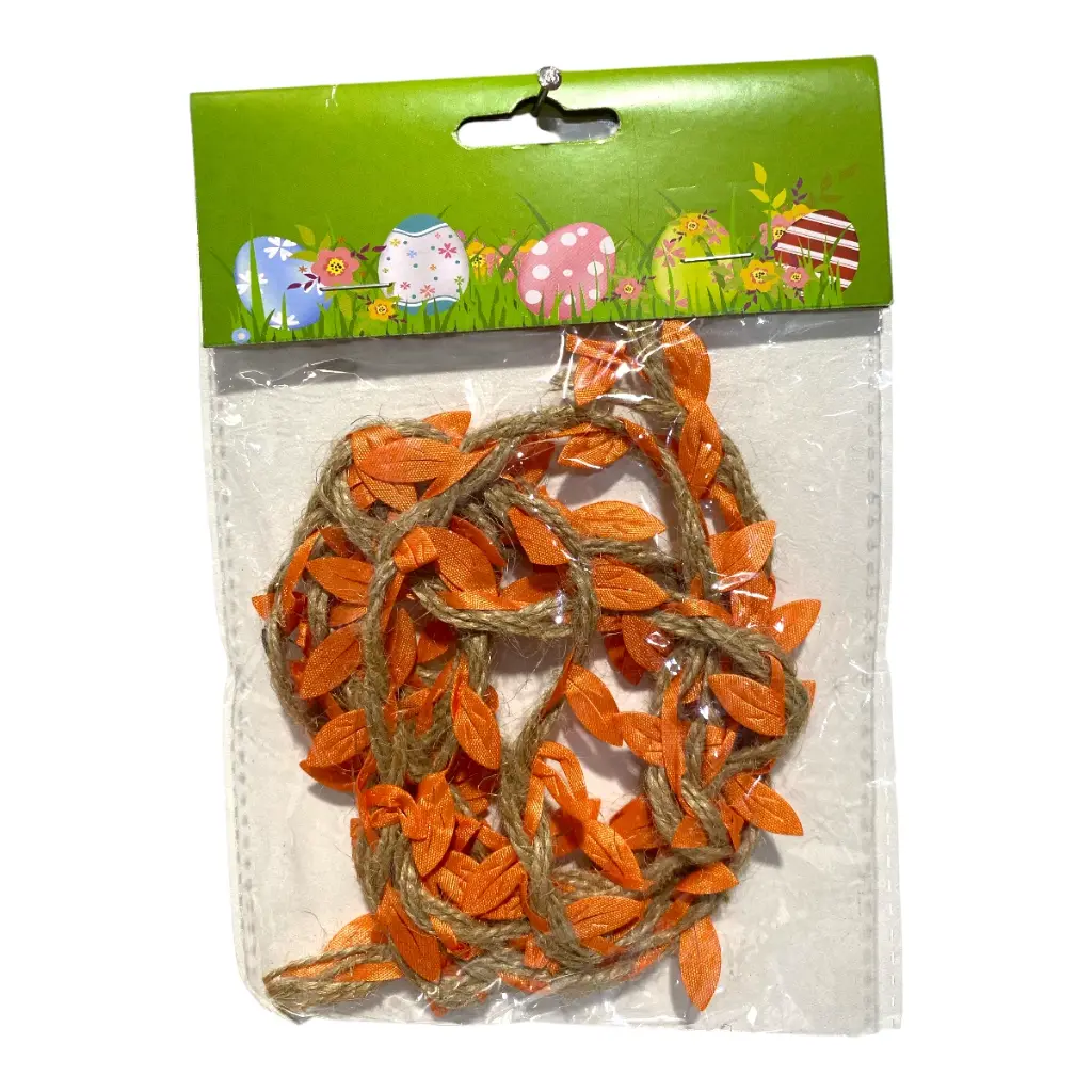 CORDON TRENZADO YUTE/HOJAS NARANJA REF:IC83354607  160CM  