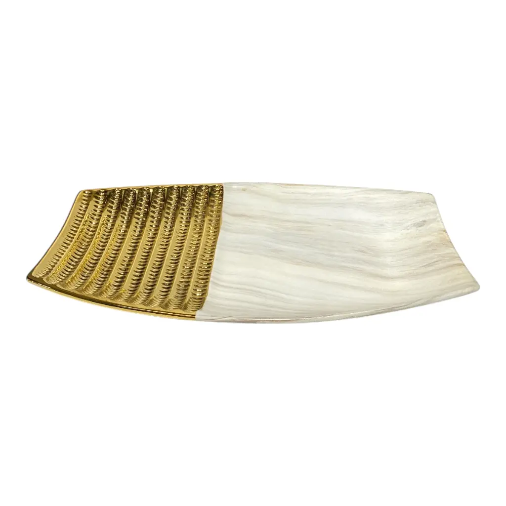 BANDEJA CENTRO DE MESA PORCELANA 38.5X22.5X4CM