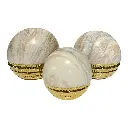 ESFERAS CENTRO DE MESA MARMOLEADAS/DORADO SETX3 Ø14CM, Ø12CM, Ø10CM