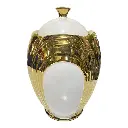 TIBOR DE PORCELANA DORADO/BLANCO Ø17 X 26 Cm