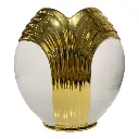 FLORERO PORCELANA DORADO/BLANCO 23X10X26CM
