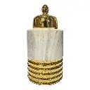 TIBOR DE PORCELANA MARMOLEADO/DORADO Ø14 X 29CM 