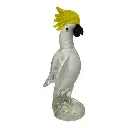 CACATUA DE VIDRIO TIPO MURANO 9X6X22CM