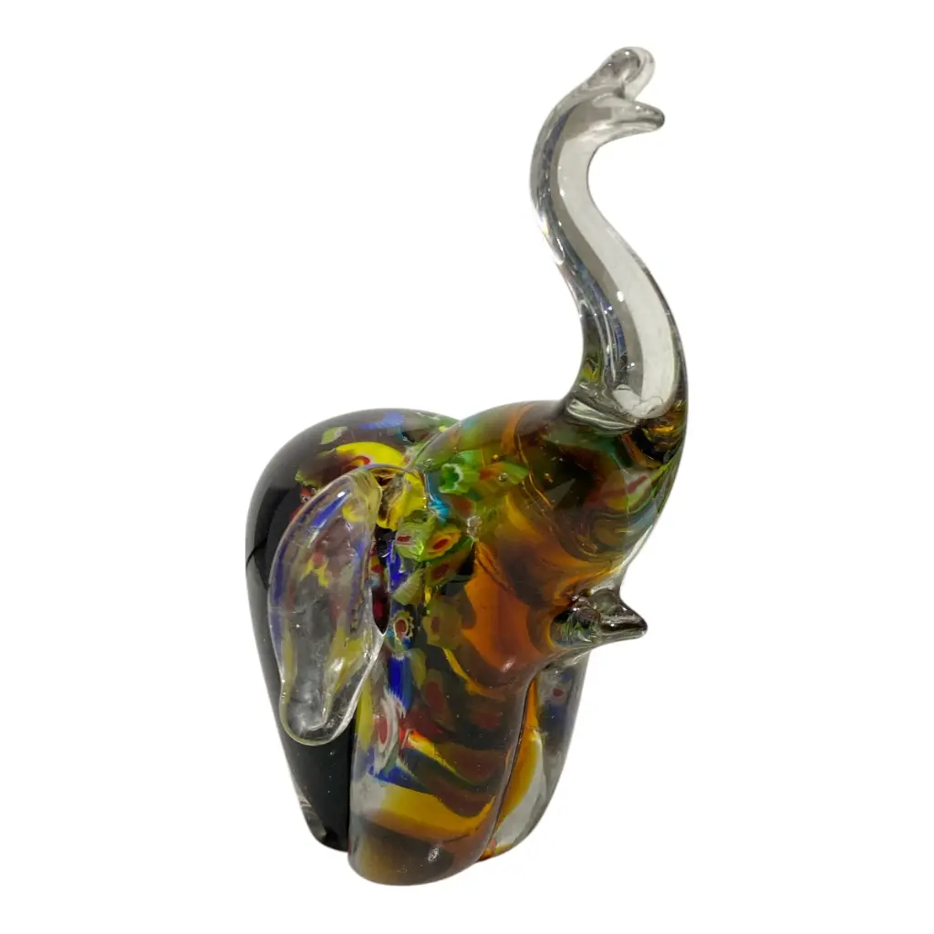 ELEFANTE DE VIDRIO TIPO MURANO 11X9X16CM