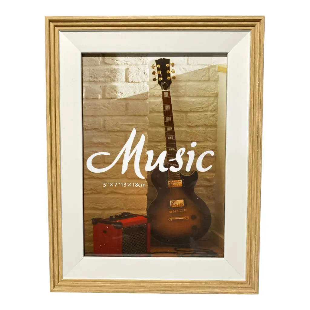 PORTA RETRATO BEIGE MADERADO 5X7", 13X18CM 