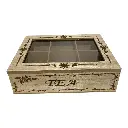 CAJA PARA TE DE MADERA/VIDRIO 24X17X7CM