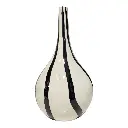 FLORERO DE PORCELANA BLANCO/NEGRO Ø18CM X 35CM 