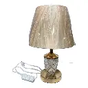 LAMPARA DE MESA DORADA/CREMA 23X37CM