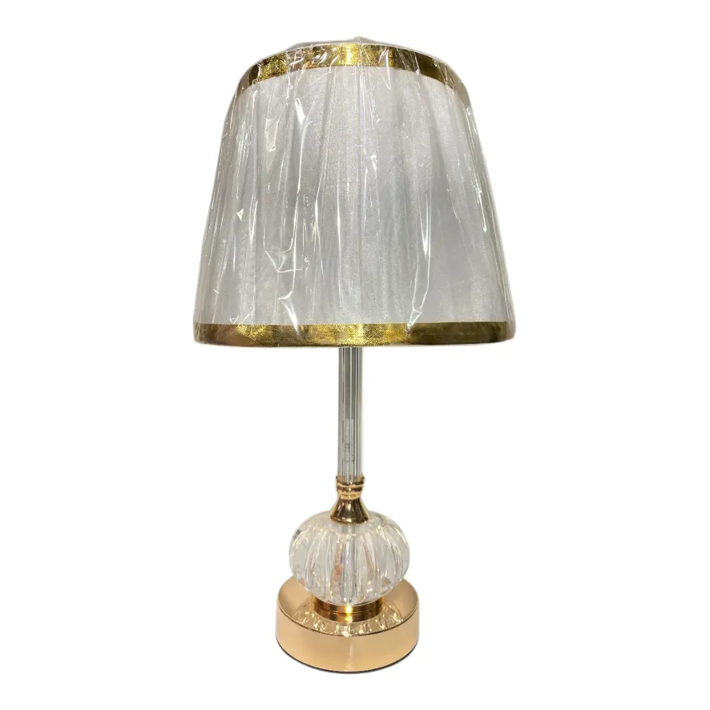 LAMPARA DE MESA DORADA/CRILICO  21X38CM 