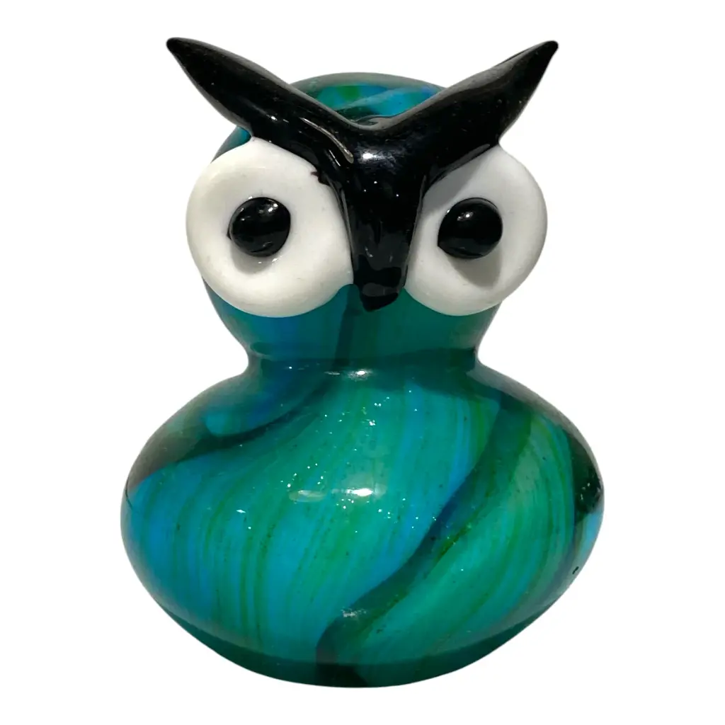 BUHO DE VIDRIO TIPO MURANO 9X11X12CM