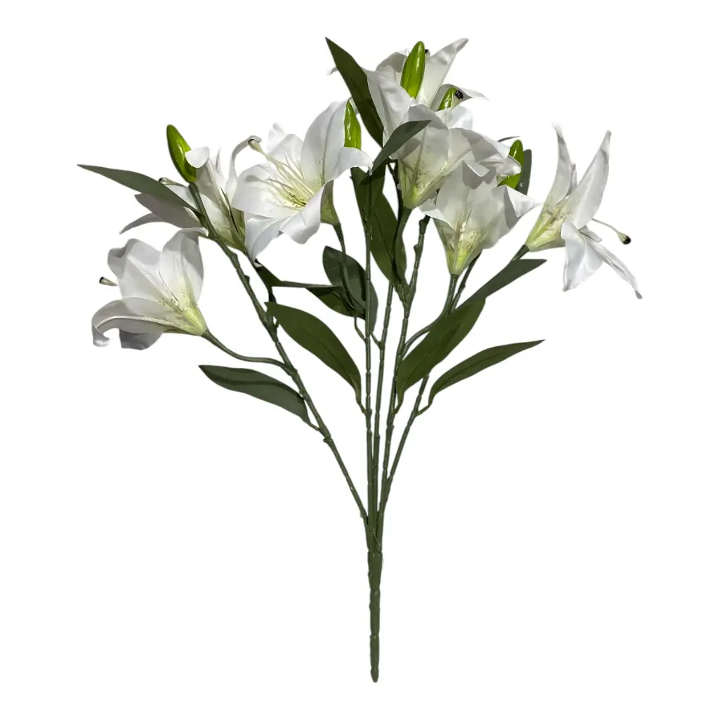 RAMO ARTF. DE LIRIOS BLANCOS 55CM