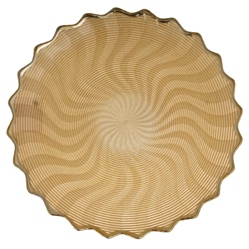 PLATO BASE DE VIDRIO DORADO REF:HM1709/V257015 32CM 