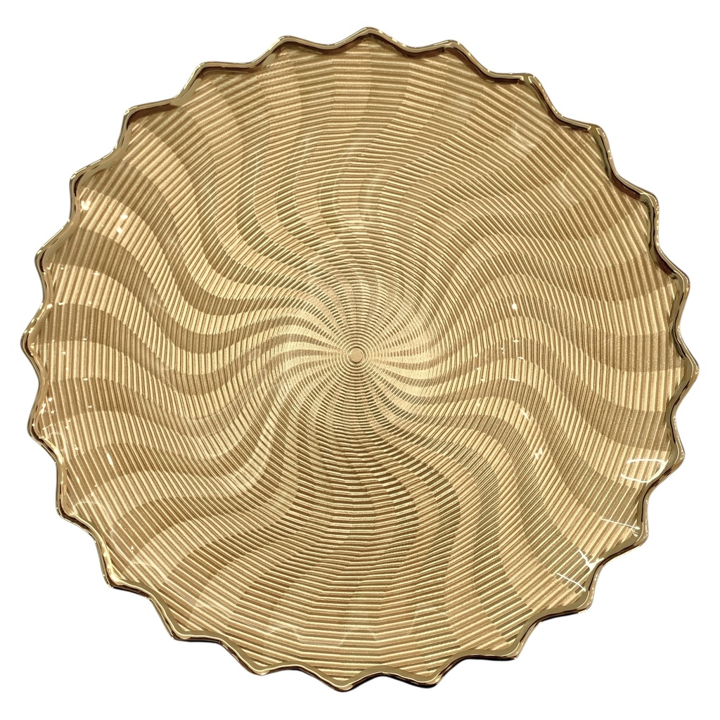 PLATO BASE DE VIDRIO DORADO REF:HM1709/V257015 32CM 