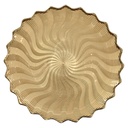 PLATO BASE DE VIDRIO DORADO REF:HM1709/V257015 32CM 