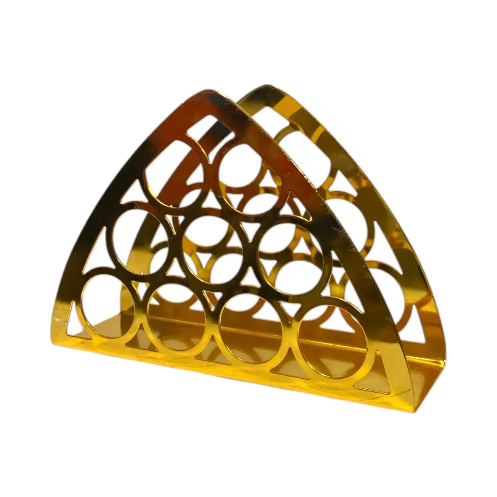 PORTA SERVILLETA DE METAL CROMADO DORADO 13X4X9CM