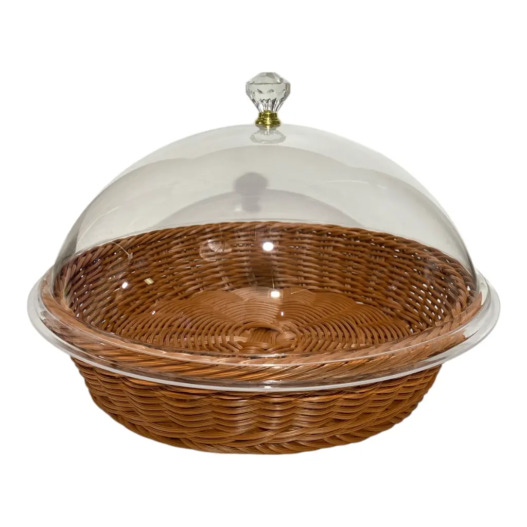 PANERA TEJIDA RATAN /TAPA ACRILICA 31X20CM