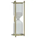 RELOJ DE ARENA BRONCE, METAL Y VIDRIO 8X21CM 30 MIN.