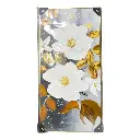 CUADRO LIENZO 2 FLORES BLANCAS HOJAS AMARI 60X120CM