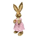 CONEJA PASCUA YUTE BESTIDO ROSA 25X27X60CM