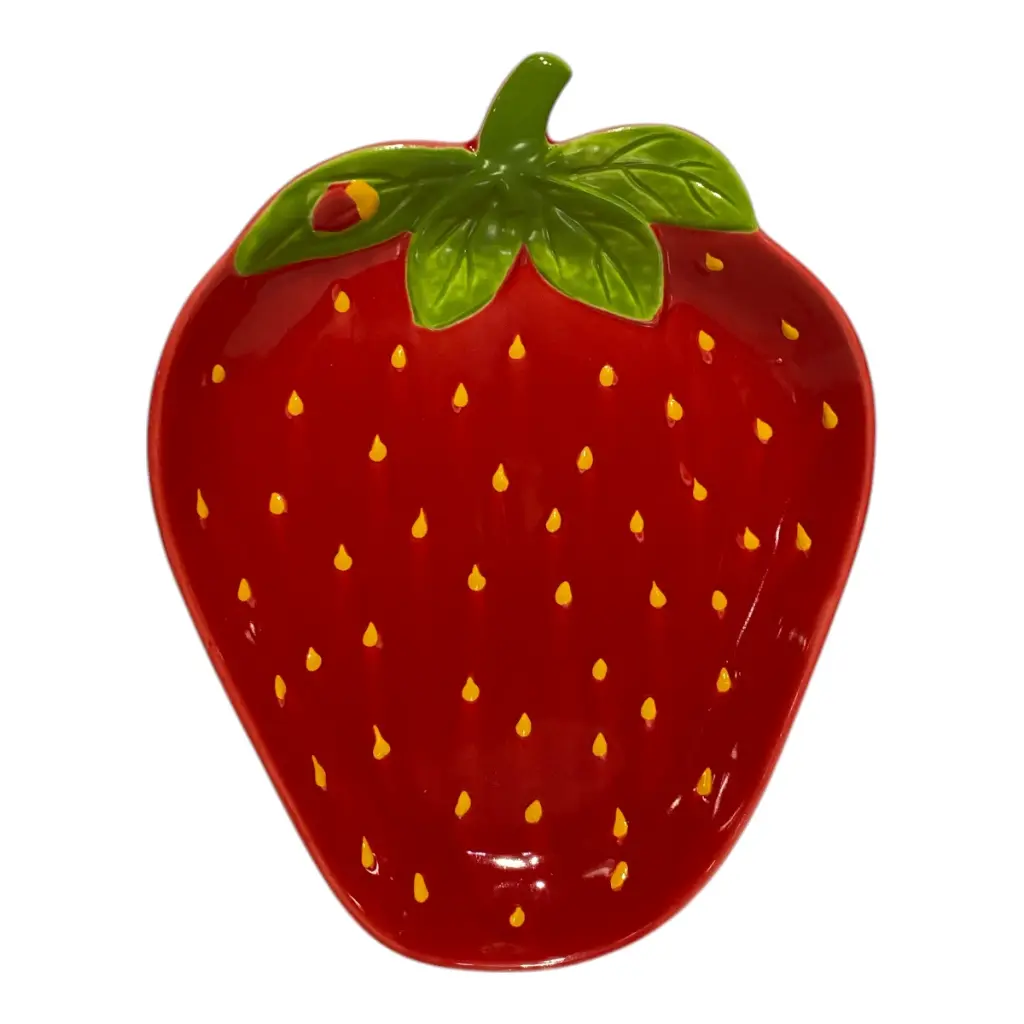 BANDEJA FRUTILLA DE PORCELANA 18X23X3CM