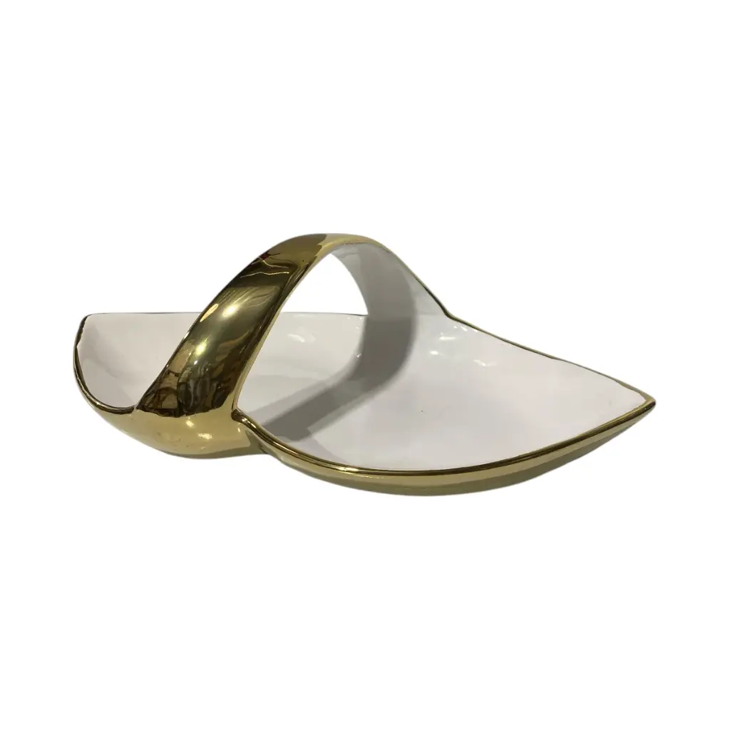 BANDEJA CENTRO DE MESA BLANCO PORCELANA 32X16X11CM