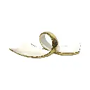 BANDEJA, PORCELANA BLANCA/DORADO 34X22X13CM