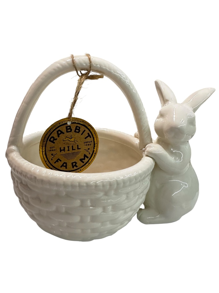 CANASTA CONEJO DE PORCELANA 13.5X16.5CM