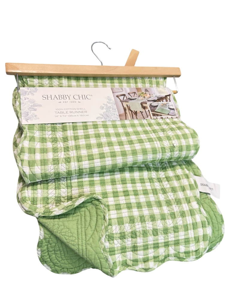 CAMINO DE MESA CUADROS VERDE REVERSIBLE VERDE 35X182CM