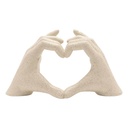 FIGURA DEC. MANOS CORAZON ARENA POLIRESINA REF:ES28730 15X7X8.5CM
