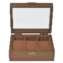 CAJA ORGANIZADORA DE RELOJES TRIPLE ESPACIO - MADERA CAFE REF:ES28034 17X12X7CM