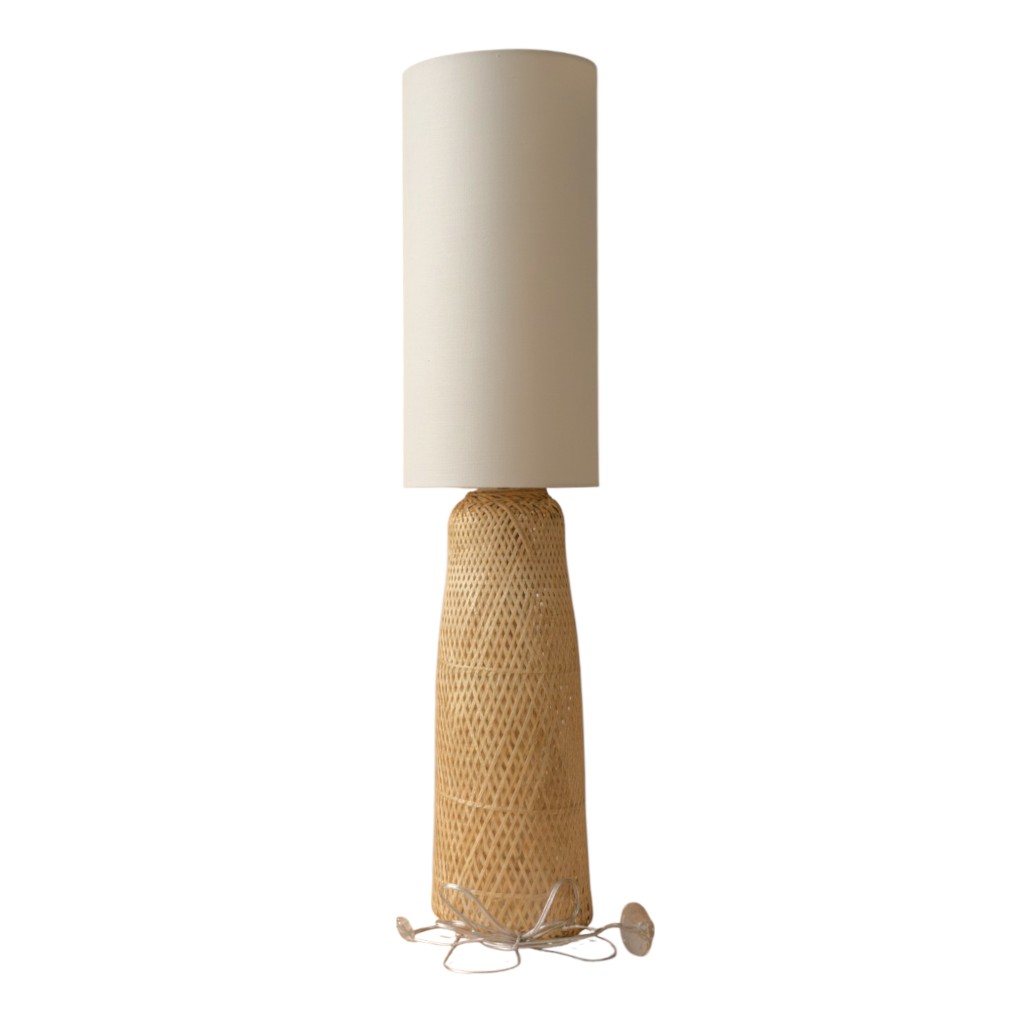 LAMPARA DE PEDESTAL BAMBOO TRENZADA REF:GYL-2505 Ø30CMX122CM