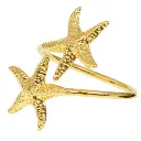 AROS DE SERVILLETA ESTRELLA DE MAR DORADOS, METALICOS SETX6PZS. REF:ES28478 Ø5CM