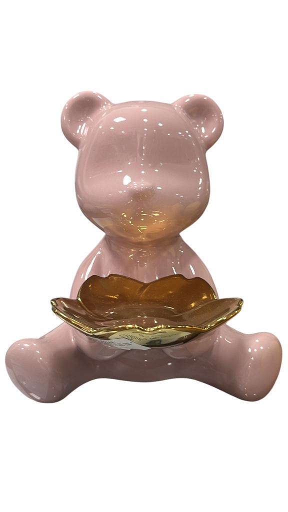 OSO DECORATIVO ROSE DE PORCELANA 21.5X24CM